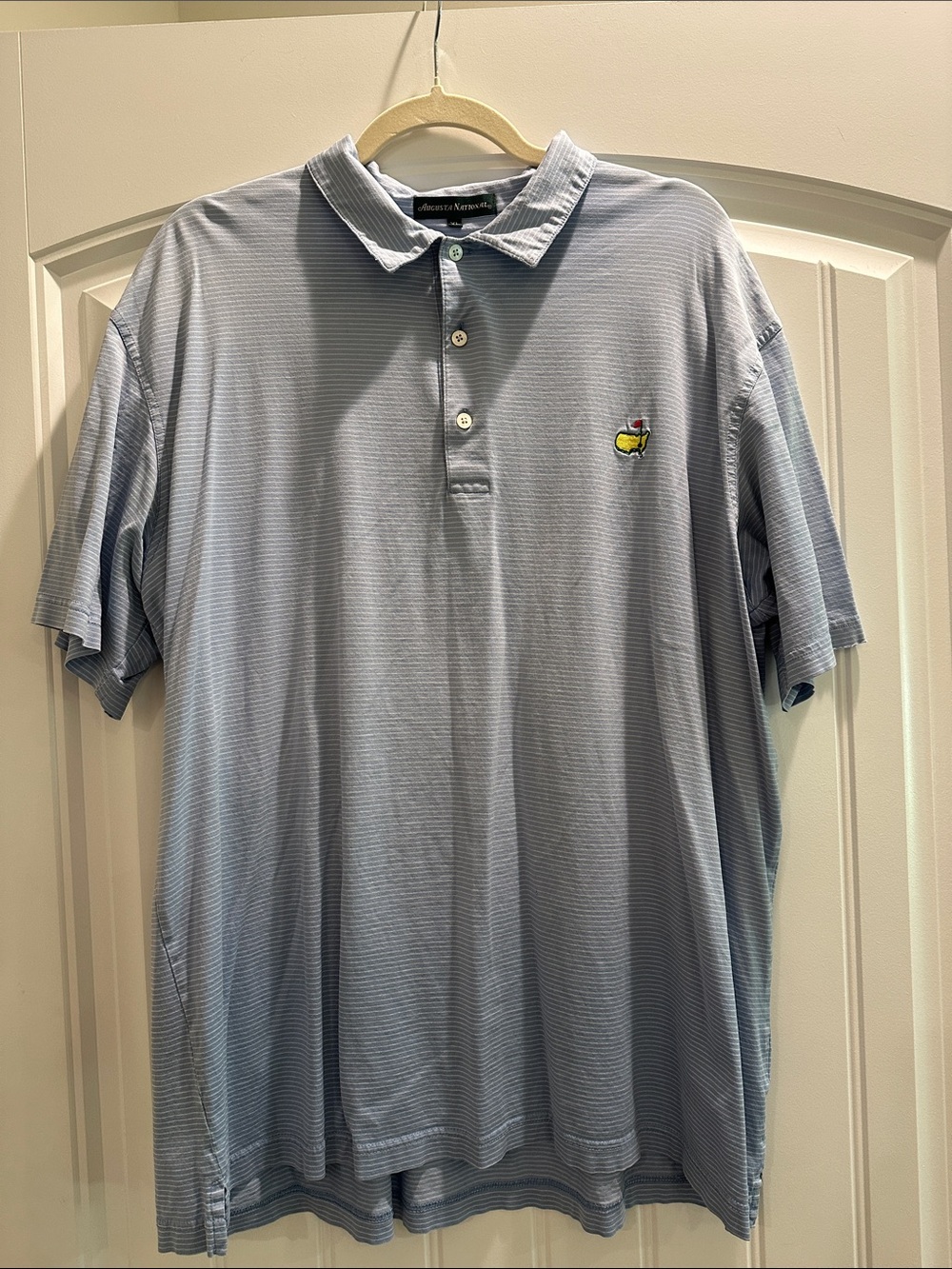 Masters Light Blue Striped Polo
